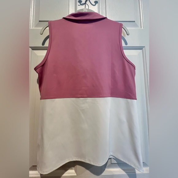 Sincerely Jules pink & white golf active top - large - zippered neck. BOGO - Picture 4 of 8